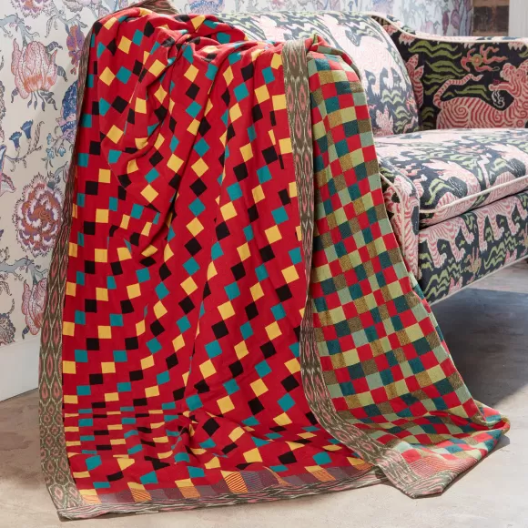 Assamese Cotton Blanket - Checker Berry Maize<Gregory Parkinson Surround Outlet