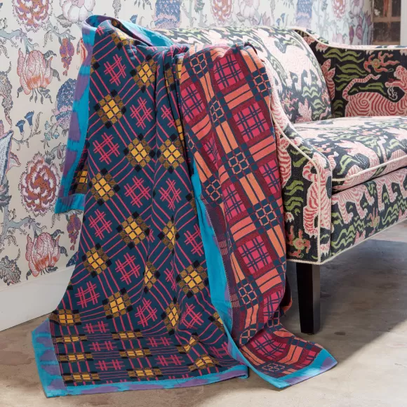 Assamese Cotton Blanket - Marigold Indigo Slate<Gregory Parkinson Surround Store