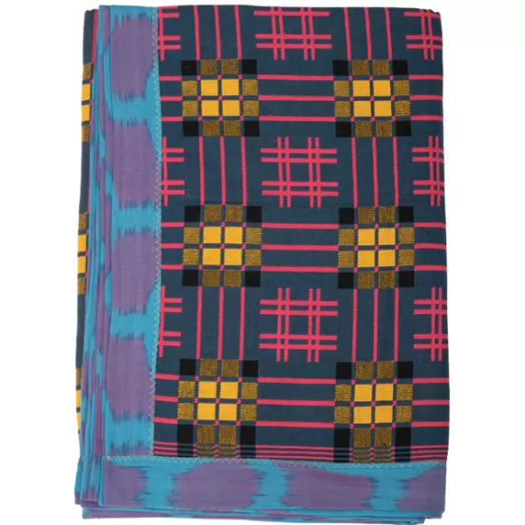 Assamese Cotton Blanket - Marigold Indigo Slate<Gregory Parkinson Surround Store