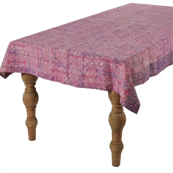 Block-Printed Tablecloth - Raspberry Ink<Gregory Parkinson Surround Store