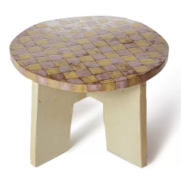 Checkered Stool - Orchid/Lemon<Shane Gabier Online