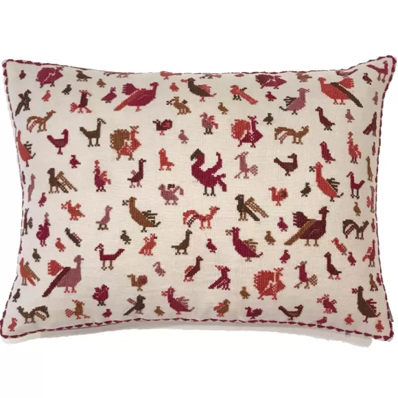 Embroidered Pillow - Birds Autumn<Kissweh Sale