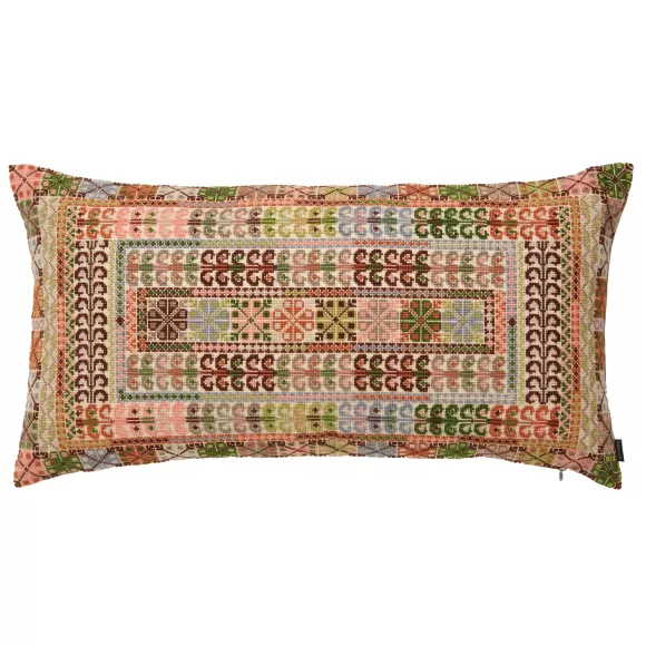 Embroidered Pillow - Yasmin Coral & Olive<Kissweh Online