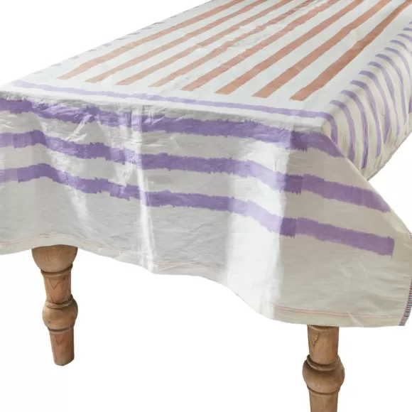 Ikat Tablecloth - Beach Stripe Lilac<Gregory Parkinson Surround Sale