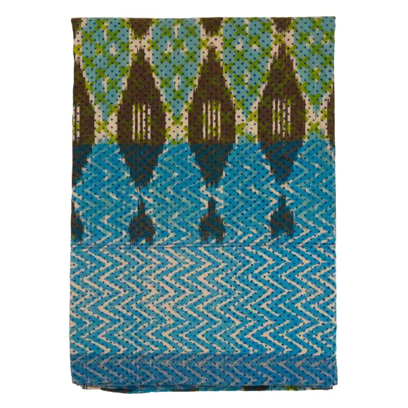 Ikat Tablecloth - Diamond Aqua Noir<Gregory Parkinson Surround Shop