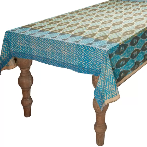 Ikat Tablecloth - Diamond Aqua Noir<Gregory Parkinson Surround Shop