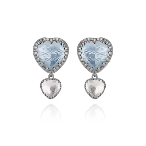 Valentina 'I Love Ny' 2-Drop Emoji Earrings - Chambray Foil<Larkspur u0026 Hawk Online