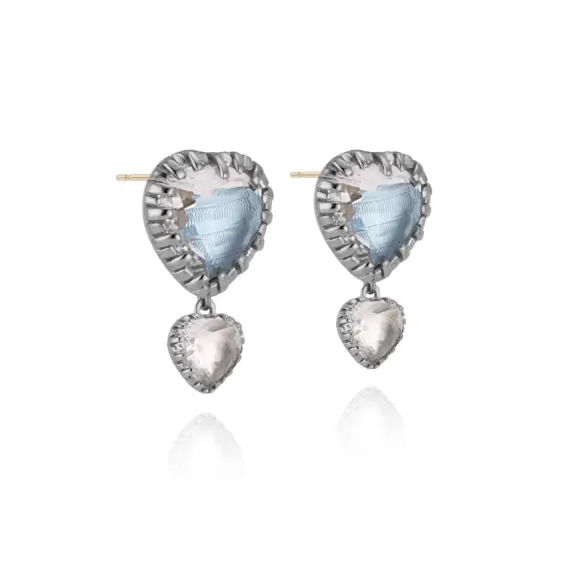 Valentina 'I Love Ny' 2-Drop Emoji Earrings - Chambray Foil<Larkspur u0026 Hawk Online